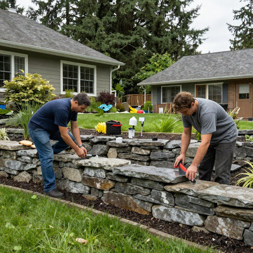 Retaining Wall Installation in Bothell, WA